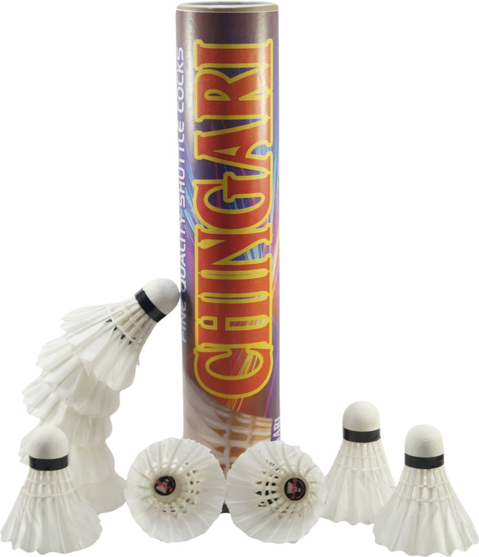 SMT CHINGARI White Feather Shuttle  - White(Fast, 79, Pack of 10)