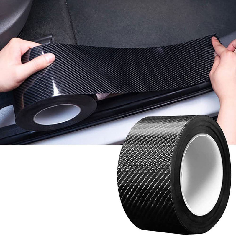 hexa hub Carbon Fiber Style Waterproof Car Seal Strip Door Edge Cover Guard Door Sill Plate