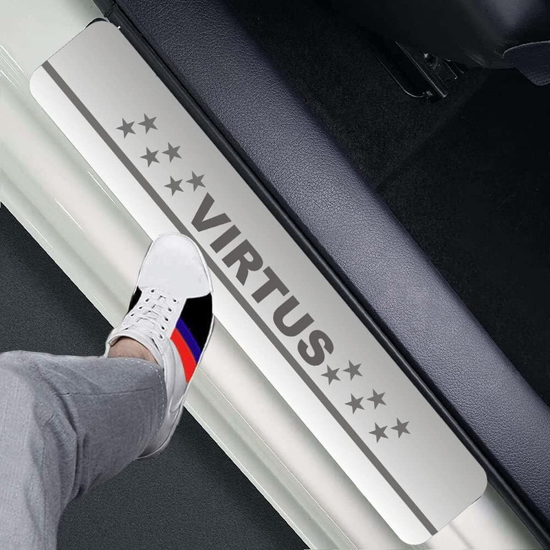 CARXTREME Volkswagen Virtus Foot Step in Stainless Steel ( Set 0f 4) Door Sill Plate