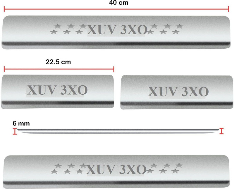NATIONAL AUTO Sill Plate/Door Foot Step in Stainless Steel. For XUV 3XO (Set of 4 Pcs) Door Sill Plate