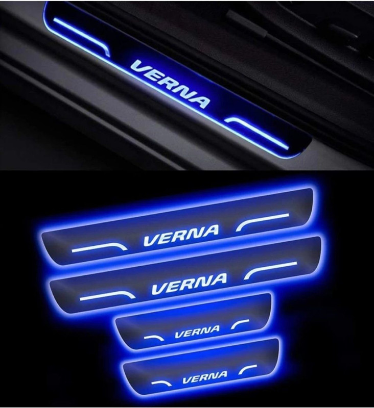 DIAMOND AUTO Door Foot Step in Chrome Finish For Verna in Blue Light(Set of 4 Pcs) Door Sill Plate