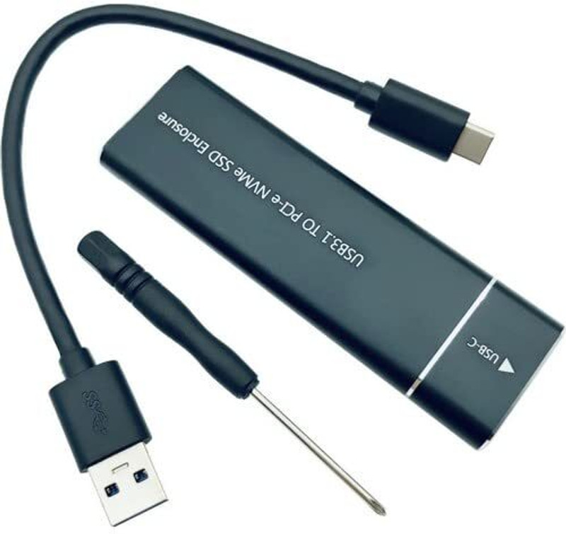 ULTRABYTES NVME SSD Enclosure, NVME to USB C Adapter 2.5 inch Shock Resistant Portable SSD NVME Enclosure(For NVMe SSD., Black)