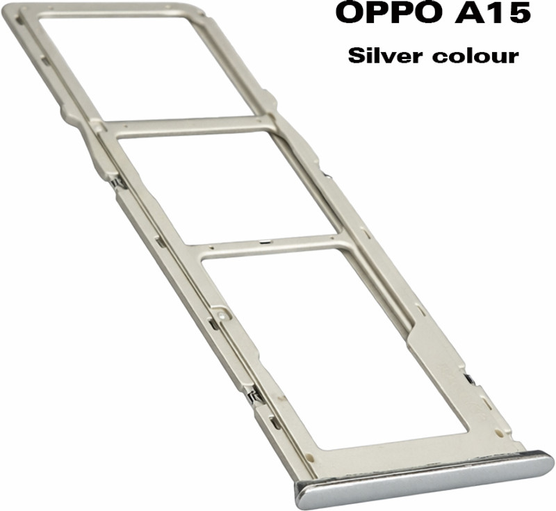 amox Sim Card Tray(Compatible With OPPO A15 (CPH2185) SIM Tray Holder [Silver colour] High Quality SIM Slot Holder)
