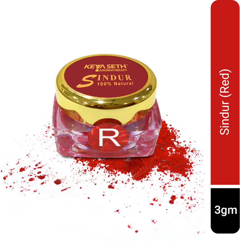 KEYA SETH AROMATHERAPY 100% Natural Dust Sindoor Red with Herbs Extracts & Floral Pigments Kumkum, No side Effects & No Hair Fall - 3gm Dust Sindoor(Red)