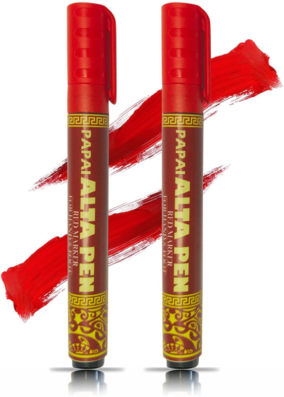 Rintex Red Alta Pen For Bharatanatyam - Lead-Free, Altha Pen For Hands And Feet Alta Pen(Red)