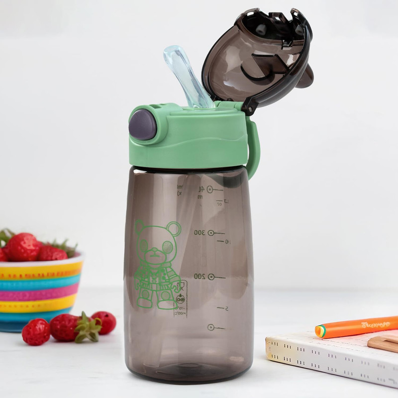 baybee AquaTots Sipper Water Bottle for Kids Leak Proof Sipper Bottle with Straw 500ml(Green)