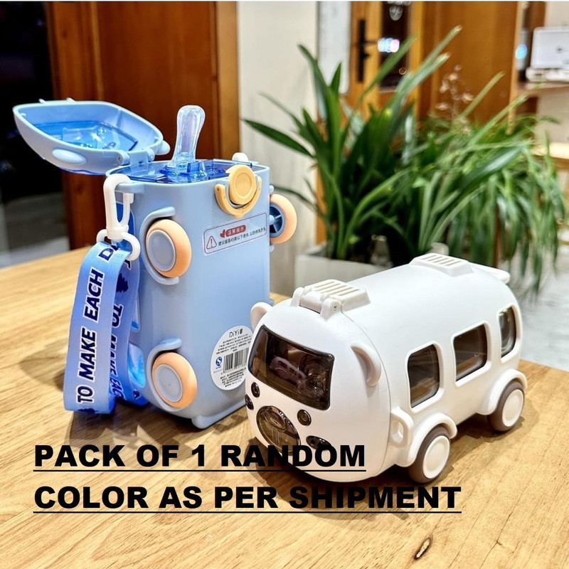 krishav Bus Shape Water Bottle With Strap, Cute Look(Multicolor)