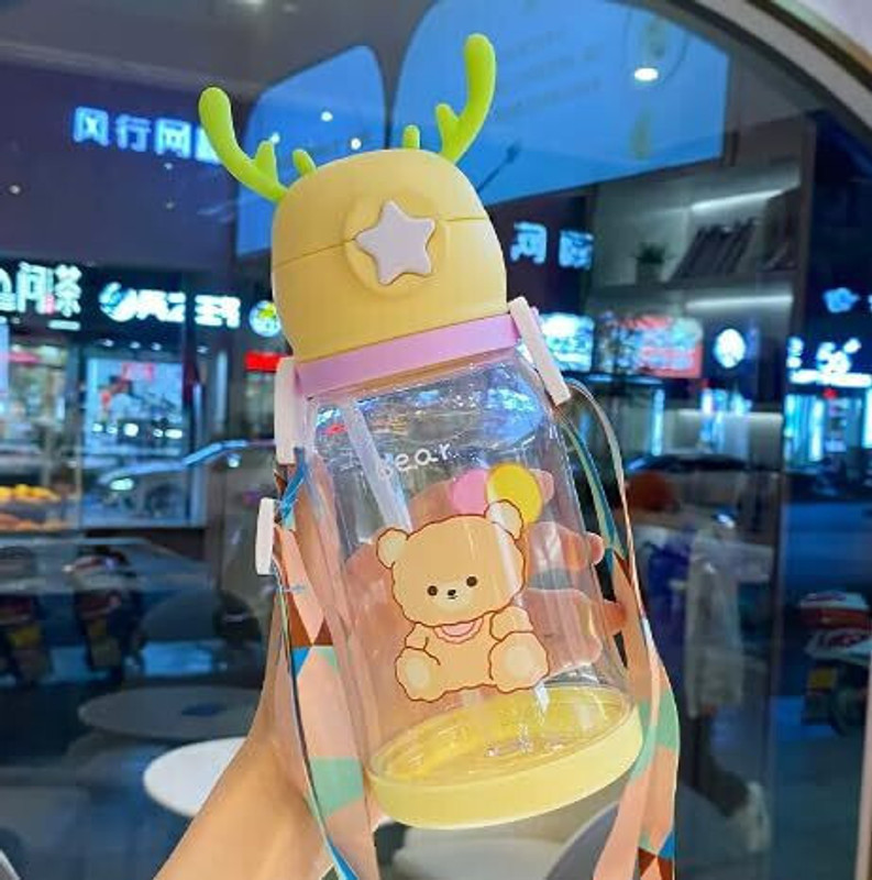 Swilco Water Bottle with a deer horn design,Features a handy strap for easy carrying(Multicolor)