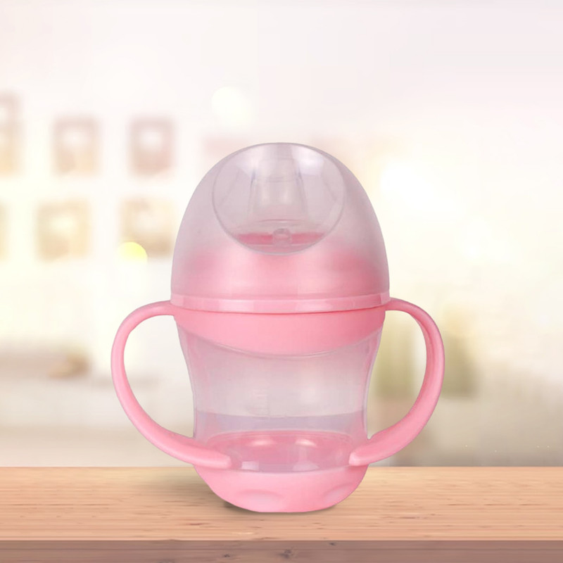 KIdbea Baby Sippy Cup Learning Sipper Feeding Bottle & Twin Handles(Pink)