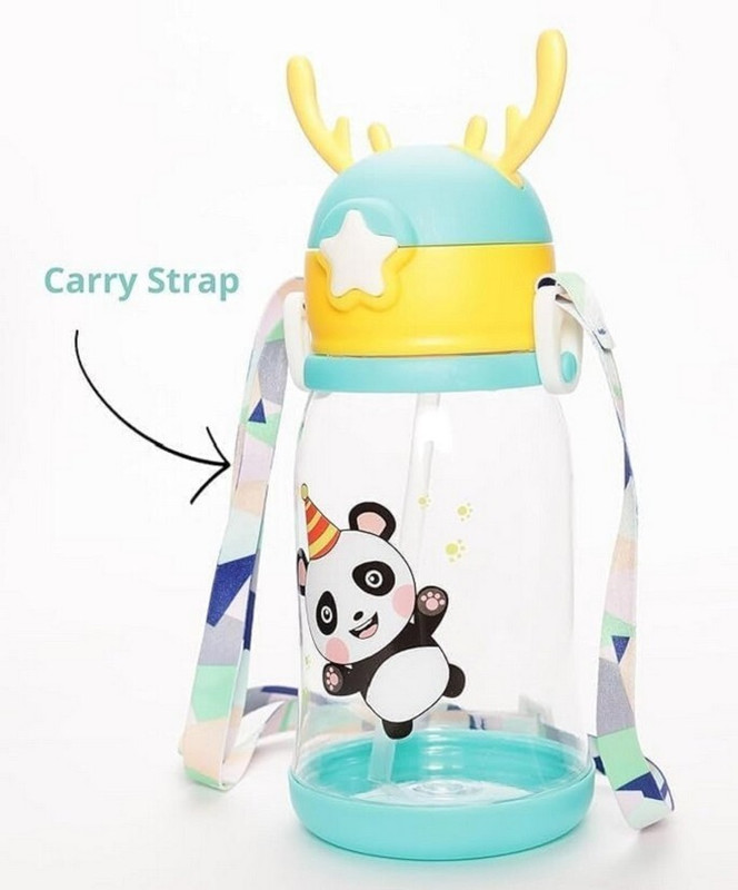 RBGIIT BabyStarLite Soft Straw Sipper Cup with Flip Lid and Shoulder Carry Strap(Multicolor)