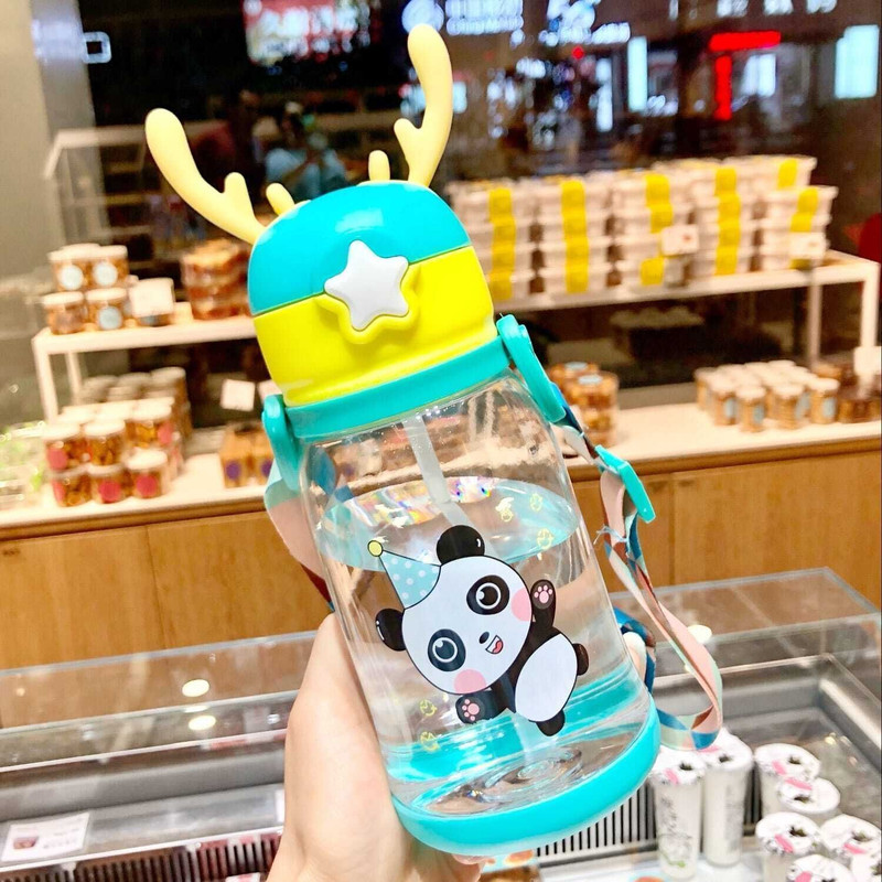 THE LITTLE BUNNY HOP IN STYLE Kids Water Bottle with Straw – Leakproof & BPA-Free(Green)