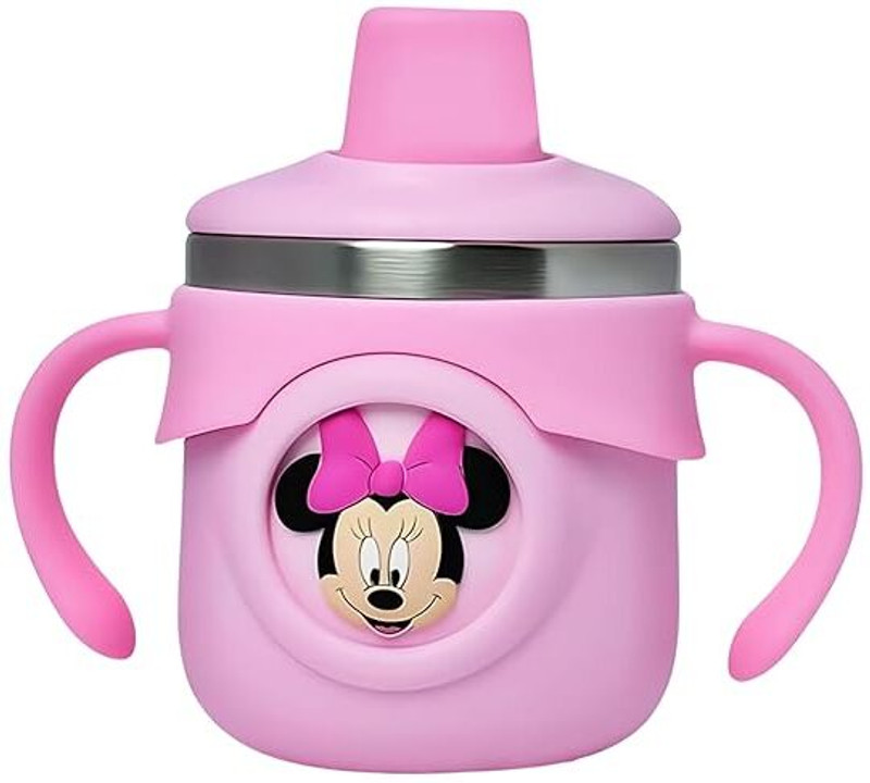Chinmay Kids Baby Stainless Steel Milk Feeding Travel Baby Water Bottles With Straw for Kids(Pink)