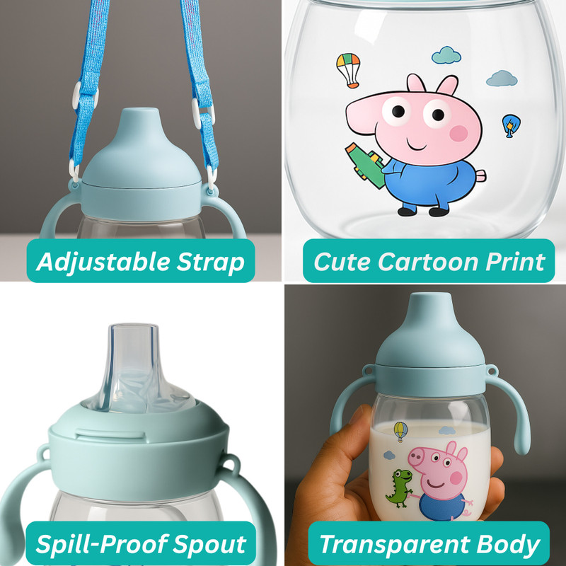 RitSam Premium Baby Sippy Cup & 2-Pack Interlock Cotton Cap, Mittens & Booties Set - PP(Multicolor)