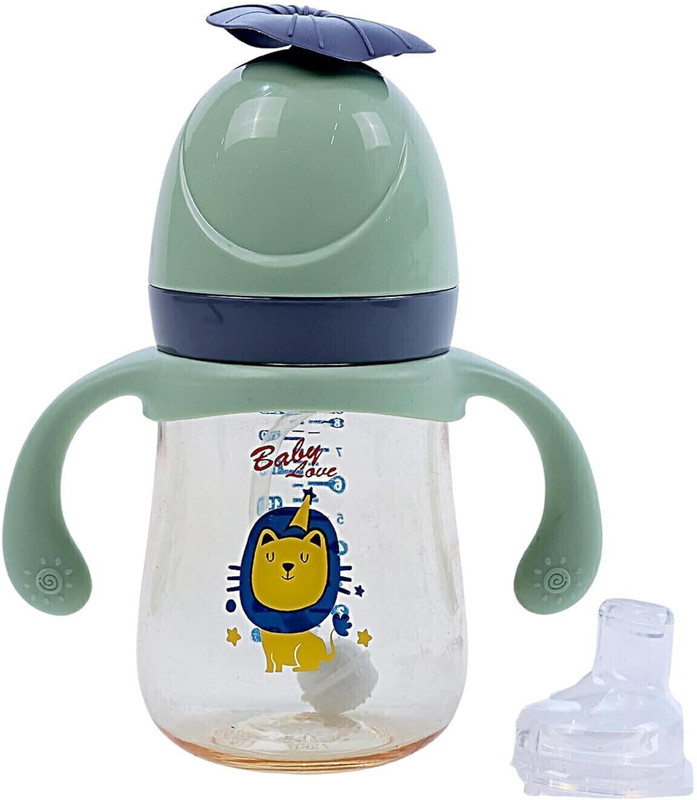 THE LITTLE BUNNY HOP IN STYLE Baby Sipper with Handle, Soft Silicone Nipple & Spout, Feeding Bottle, BPA Free(Grey)