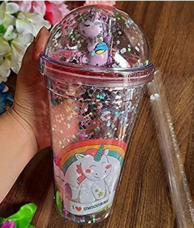 Anuragsmiley Unicorn sipper/water tumbler with straw(Pink, Blue, Green)