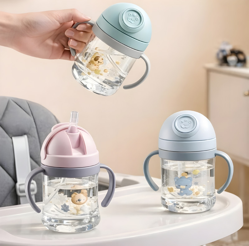 Cubella wrapped in love Baby Training Sipper Cup with Handles | Leakproof BPA Free Toddler Drinking Cup(Multicolor)