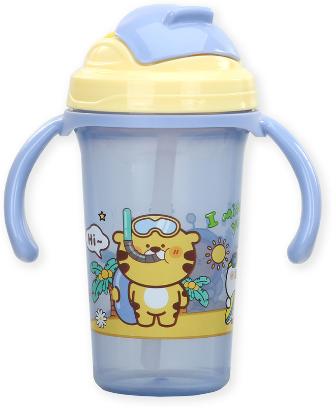 Honey Boo Baby Sipper/ Sippy Cup 300ml,Soft Silicone Spout(Blue, Yellow, Multicolor)