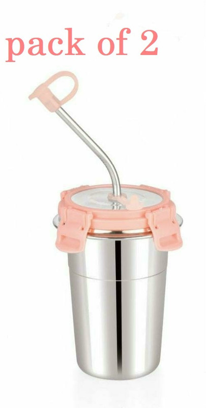 Porquepine Stainless Steel Tumbler with Steel Straw and Lead Hot and Cold(Steel)