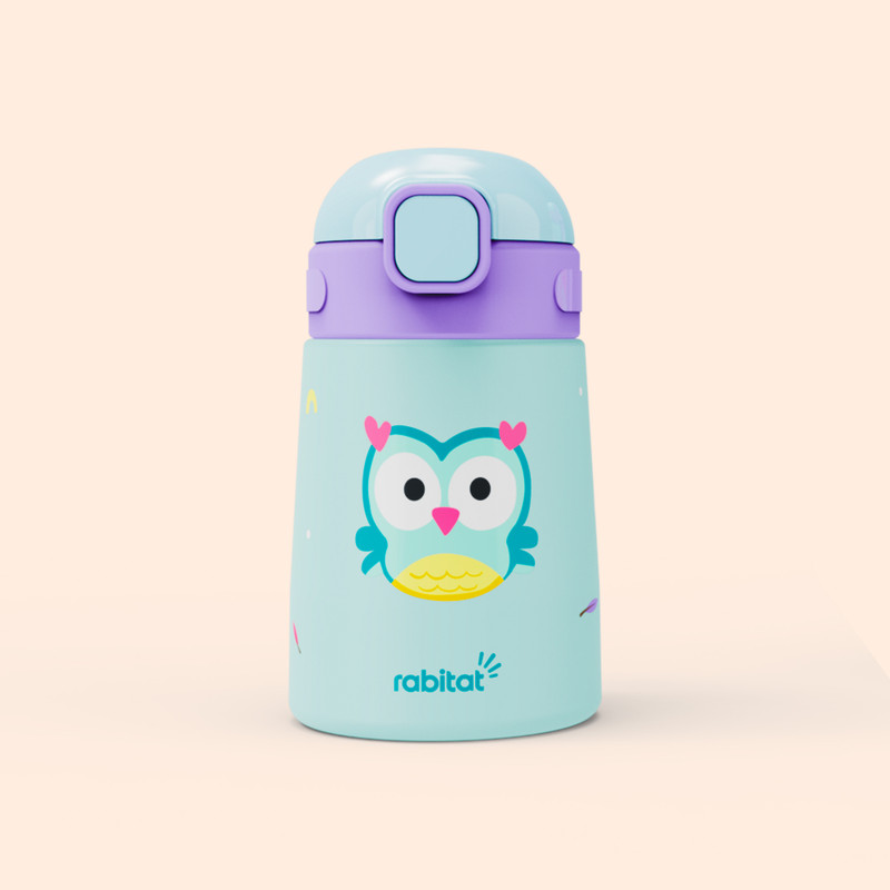 Rabitat Milo Baby Sipper Water Bottle for Kids - Sky Hoot(Navy Blue)
