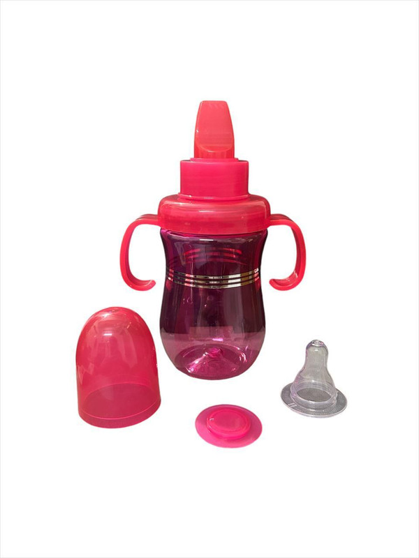 NPE Milk bottle & water sipper 2 in 1 function in one bottle kids BPA FREE sipper(Pink)