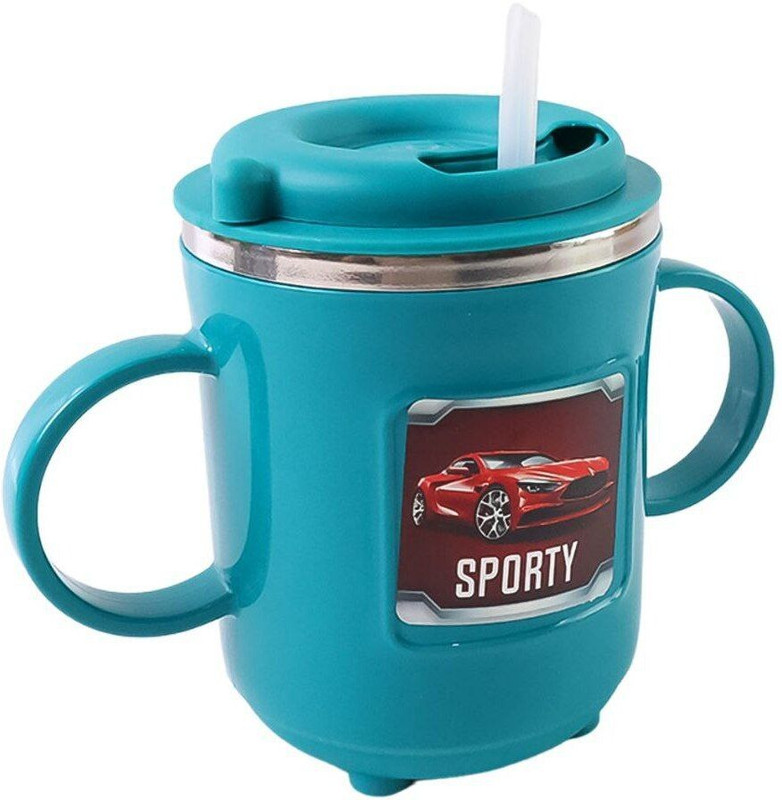 ORLUXE Kids Insulated Sipper Mug 300ml with Straw & Dual Handles(Multicolor)