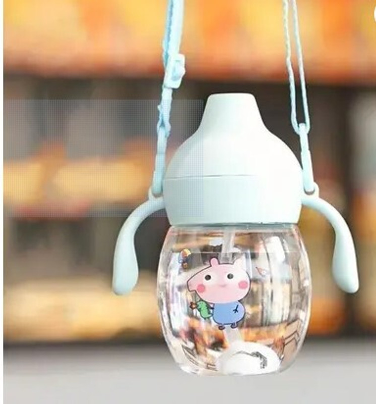 KEYKART Eco-friendly Baby Silicon Spout Sipper Water Bottle 340mlFor kids(Blue, Pink)