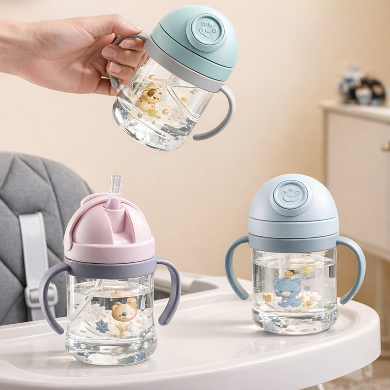 SriGuruOutlet Sippy Cups for Toddlers 250ML(Blue, Pink, Green)
