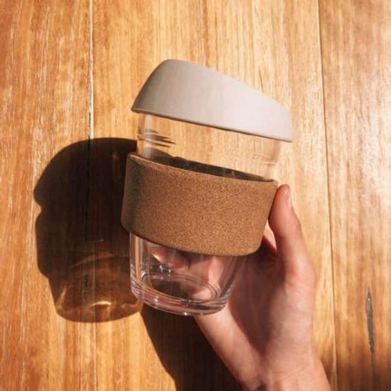 GARIHC ENTERPRISE Glass Cup with Silicone lid and Cork Sleeve Heat Resistant Glass Coffee Cup(Multicolor)