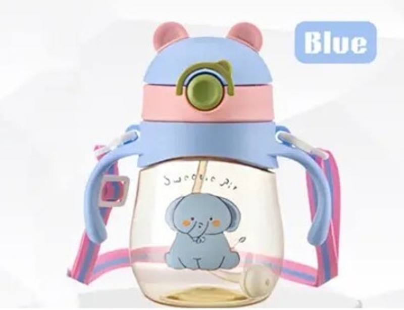 KEYKART Cartoon Designed Plastic Sipper Water Bottle for Kids & Toddlers, 600ml (BLUEE)(Blue)