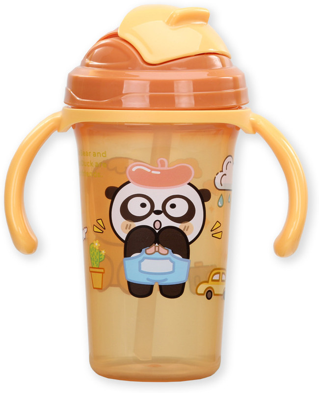 Honey Boo Baby Sipper/ Sippy Cup 300ml,Soft Silicone Spout(Orange, Multicolor)