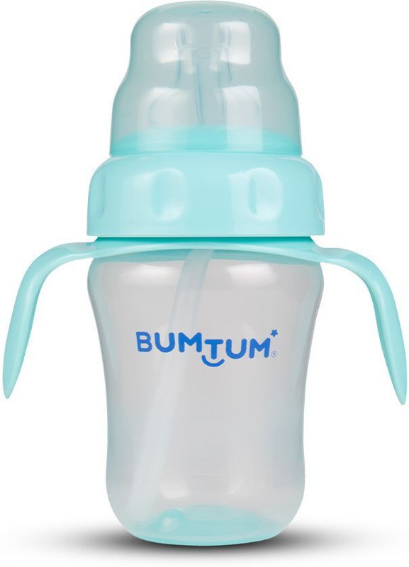 BUMTUM Baby Sipper With Soft Silicon Spout & Straw Soft Bpa Free, Sippy Cup For Babies(Blue)