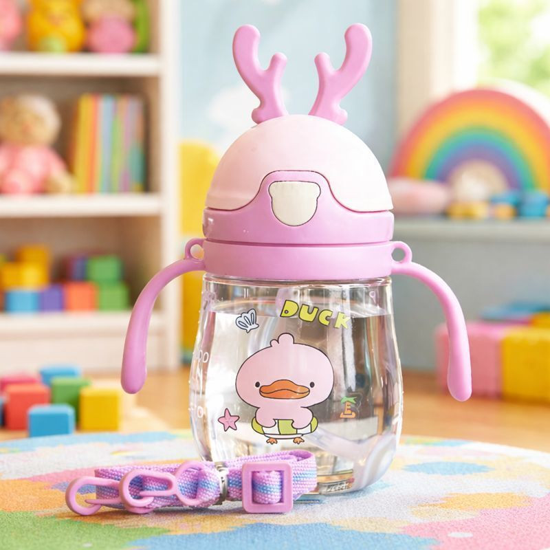 Magic Pebbles Bbay Sipper with Straw & Handle | Leak Proof BPA Free Sipper for Kids -300ml(Pink)
