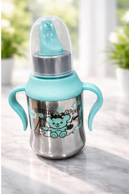 Kbhanjan Stainless Steel Baby sipper bottle (300ml)(Blue)