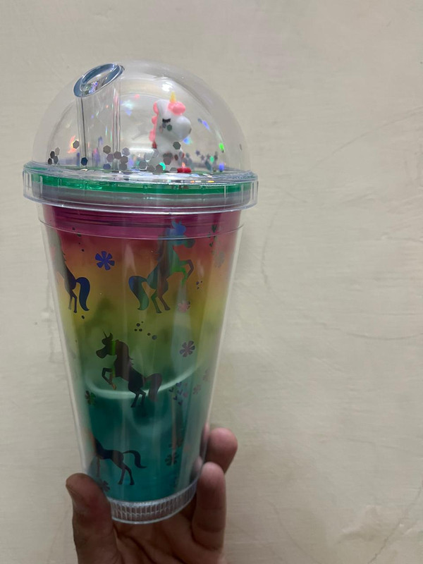 Freshfinds Vision Heights Unicorn sipper Light Pack of -1 multicolur and print 550 ml(Multicolor)