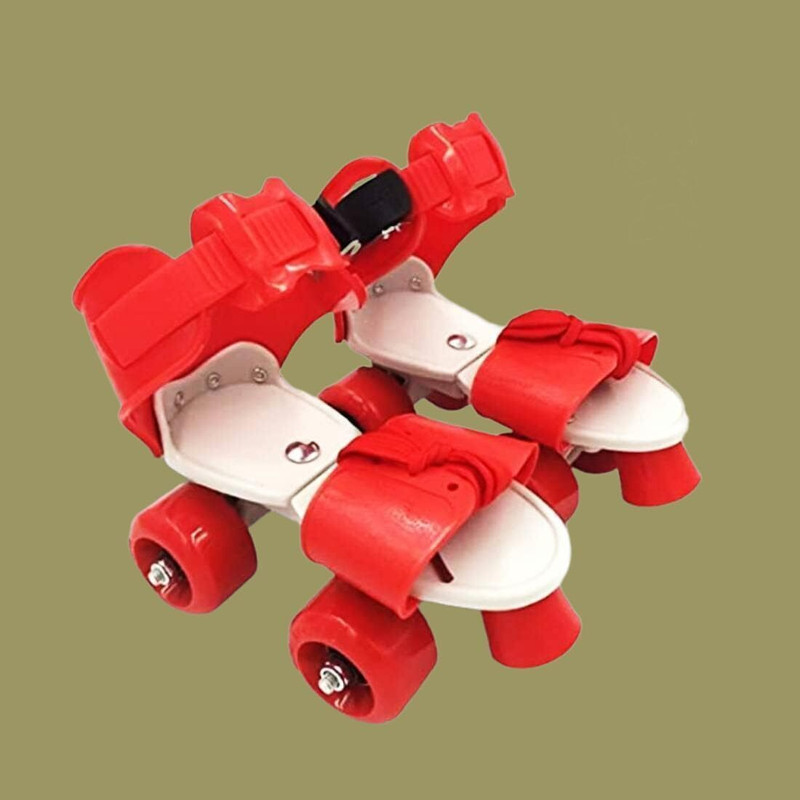 TRENDLER Roller Skates for Kids Age 5-10 Years Adjustable 4 Wheel Skating In-line Kids Size 3 UK - 6 UK(Adjustable, Advanced, Red)