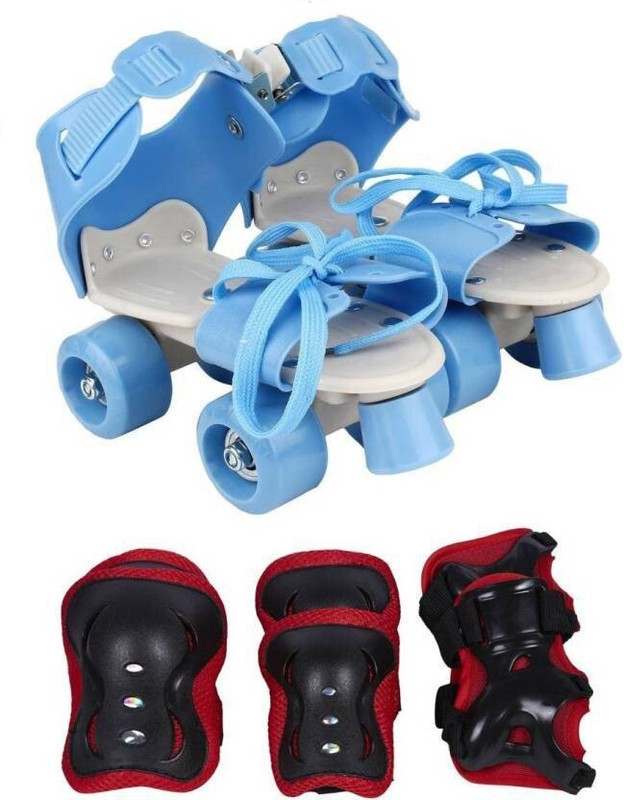 Authfort Adjustable Quad Roller Skates for Kids Quad Roller Adults Size  4 UK - 8 UK(Adjustable, Training, Beginner, Multicolor)