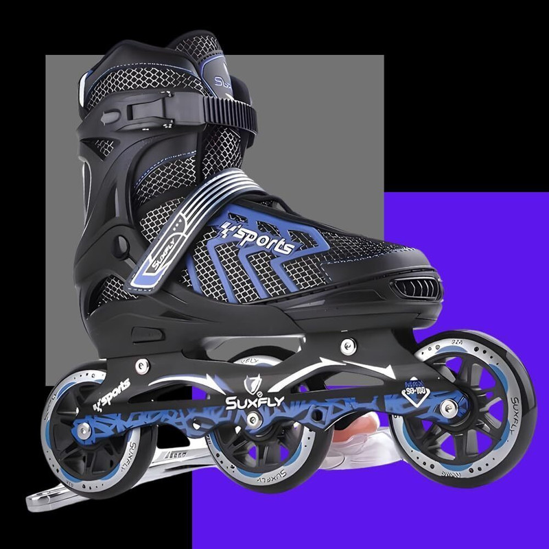 Helistar Running Shoes For kids Skatings In-line Skates New 3wheel Skating Shoe Skates In-line Adults Size 5 UK - 8 UK(Adjustable, Advanced, Beginner, Intermediate, Recreational, Training, Black)