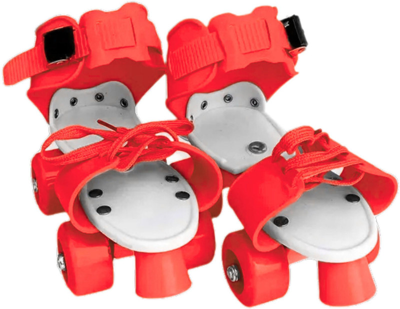 BIONFIT Adjustable Roller Skating Shoes (3-12 Years) for Kids-Safe & Fun Outdoor Skates Quad Roller Kids Size  1 UK - 6.5 UK(Adjustable, Beginner, Training, Advanced, Intermediate, Red)