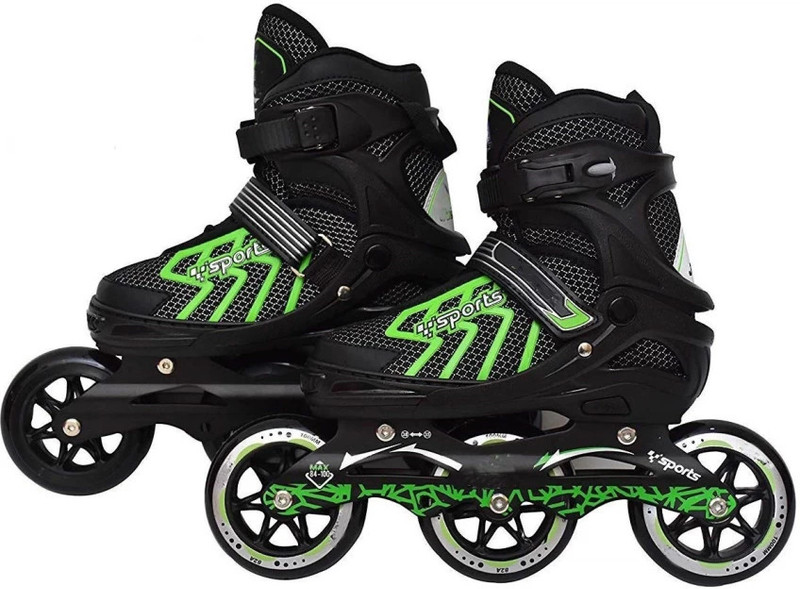 HouseOfCommon New Inline Skates 3Wheel Skating Shoes with Adjustable Size for Kids Outdoor Toy In-line Adults Size 5 UK - 8 UK(Adjustable, Beginner, Black)