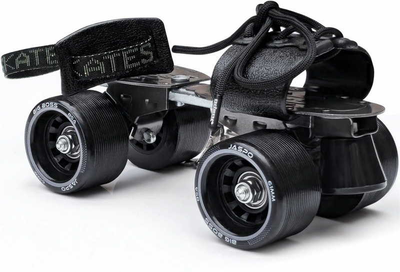 Jaspo Big Boss Adjustable Quad Roller Skates Suitable for Age Group Quad Roller Kids Size 1 UK - 7 UK(Adjustable, Training, Recreational, Intermediate, Beginner, Black)
