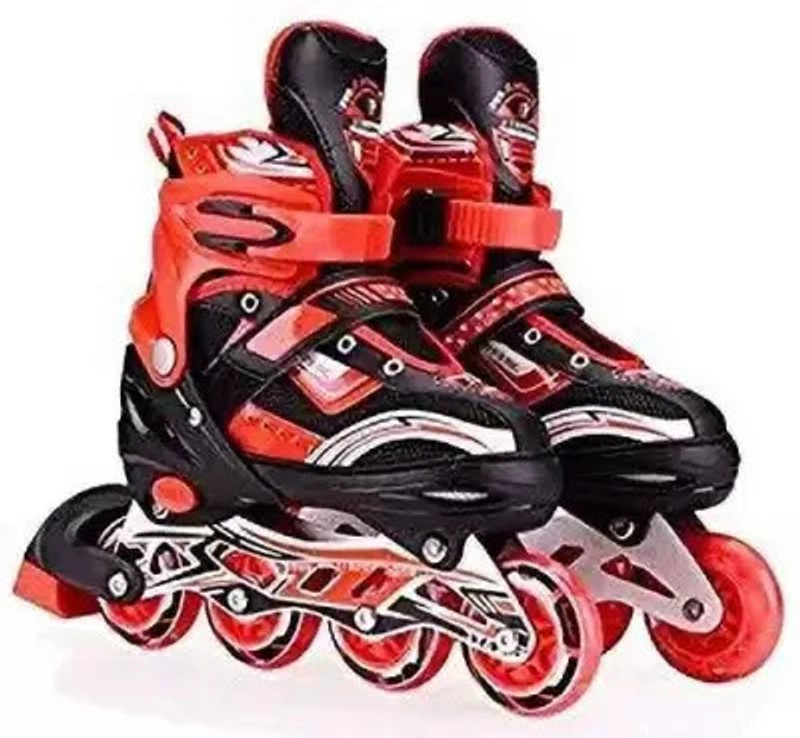 My Baby Love A PERFECT CARE Adjustable Aluminium In-line Kids Size 3 UK - 6 UK(Adjustable, Advanced, Beginner, Intermediate, Recreational, Training, Red)