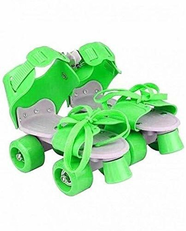 CrazyBuy Adjustable Roller Skates green 4 Wheel Skating Shoes for Kids Age Group 4-12 Years Quad Roller Skates Quad Roller Adults Size 6 UK - 8 UK(Adjustable, Training, Green)