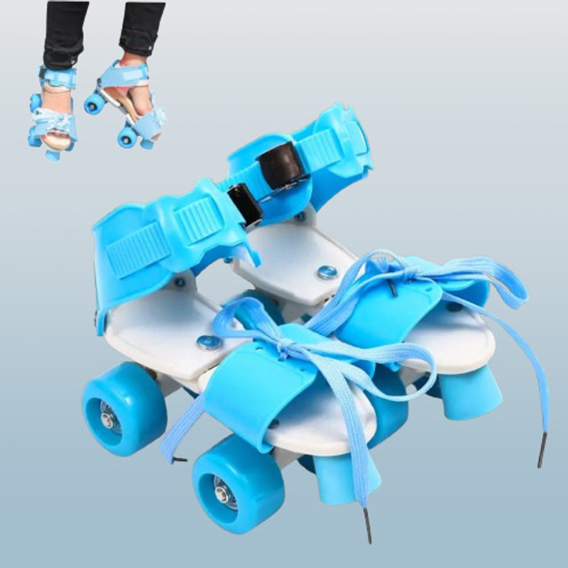 KAVANA High roller skates skating adjustable wear on sports shoes for Girls And Boy S5 In-line Kids Size  3 UK - 6 UK(Adjustable, Training, Blue)