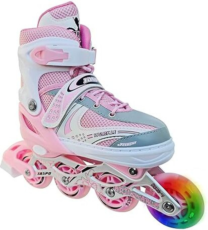 Jaspo Sparkle Adjustable Front Light In-line Adults(Adjustable, Intermediate, Advanced, Beginner, Pink)
