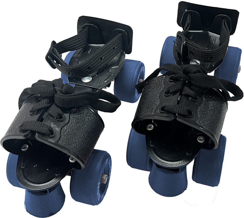BIONFIT Skating shoes for Boys & Girls, Skates with Toe Safety Brake, Age 6-14 Years Quad Roller Kids, Adults Size 1 UK - 8 UK(Adjustable, Beginner, Intermediate, Advanced, Training, Blue)