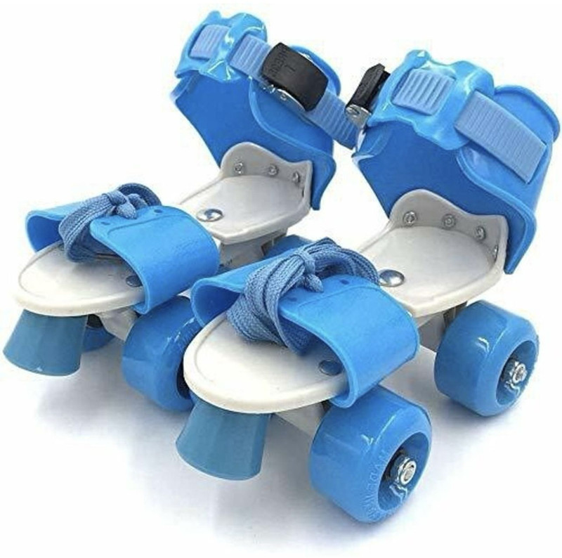 PVE PVE012 Quad Roller Kids Size  4 UK - 8 UK(Adjustable, Training, Advanced, Beginner, Intermediate, Blue)