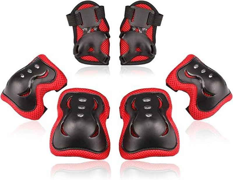 CrazyBuy Kids Knee Pad Elbow Pads Guards Protective Gear Set pink for Roller Skate Skating Guard Combo(Pink, Black)