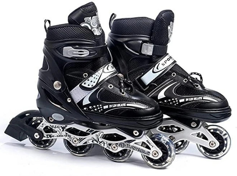Kovea High quality sketing in-line shoe have led wheels In-line Adults Size  6 UK - 9 UK(Adjustable, Advanced, Black)