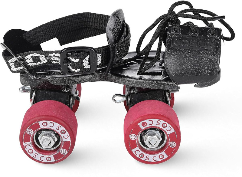 cosco fitness Unisex Adjustable Tenacity Super Roller Skates Outdoor Shoe Adults, Kids Size 5 UK - 9 UK(Adjustable, Beginner, Advanced, Training, Red)
