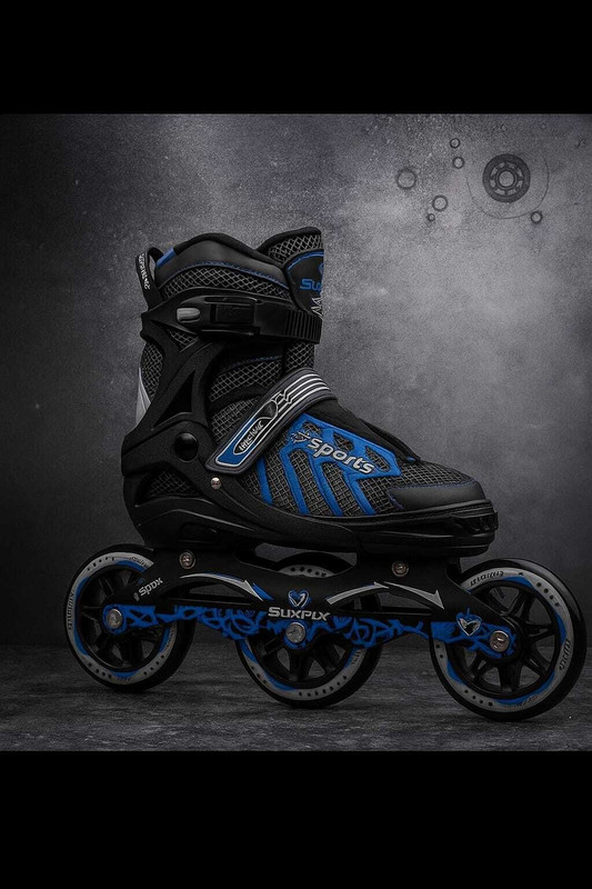Lifelong 4 wheel Adjustable Inline Skates for Boys & Girls - Liner Roller Skates (Size-M) In-line Kids Size 3 UK - 6 UK(Adjustable, Intermediate, Beginner, Blue)